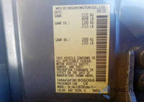 2011 Nissan Maxima S from USA, damaged, VIN 1N4AA5AP2BC806066